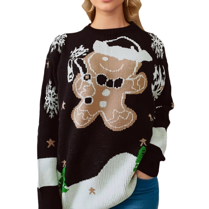 Damen Weihnachtspullover mit festlichem Lebkuchenmotivat Drune