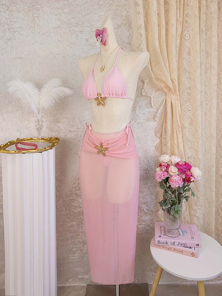 Damen Bikini-Set mit transparenter Strandtunika Drune