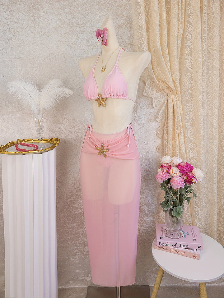 Damen Bikini-Set mit transparenter Strandtunika Drune
