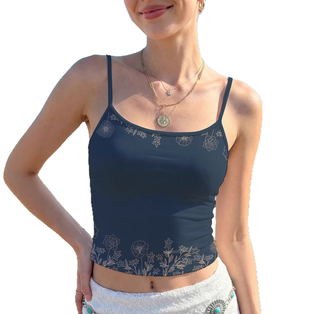 Damen Crop Top mit floralem Druck Drune