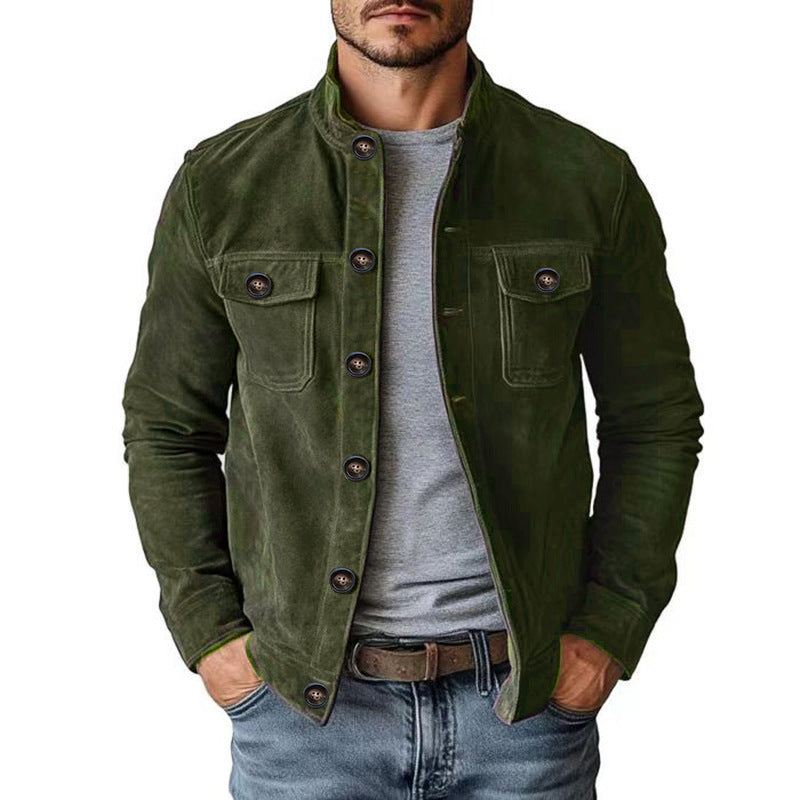 Herren Wildlederjacke im lässigen Stil mit praktischen Taschen Drune