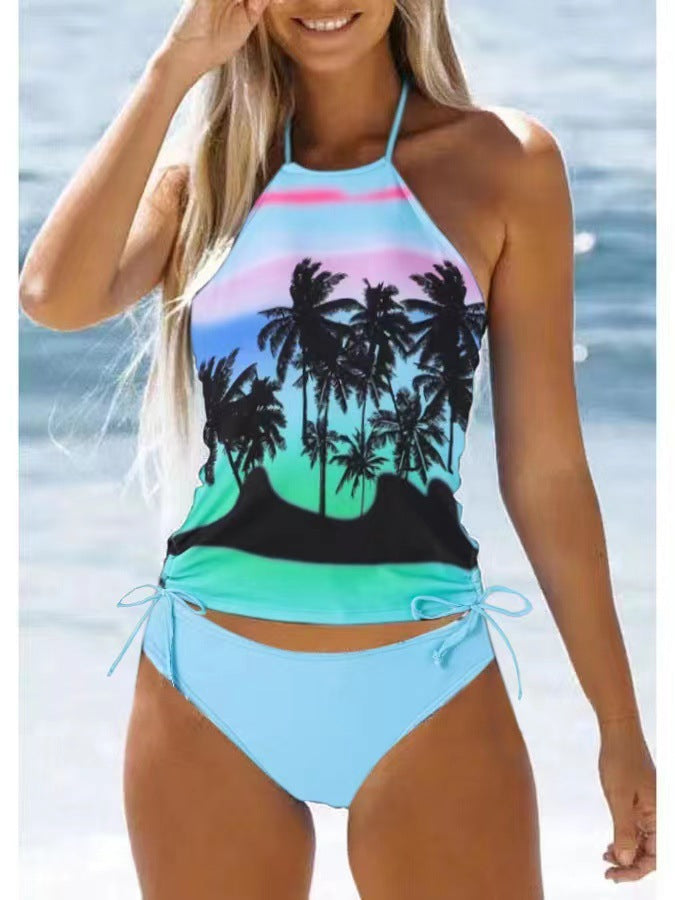 Damen Tankini mit floralem Muster und verstellbaren Trägern Drune