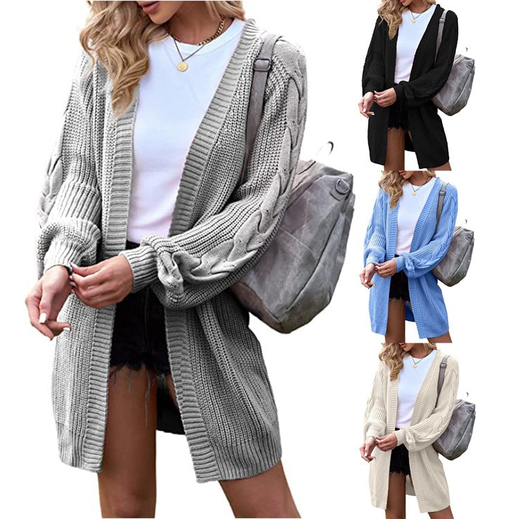 Damen Strickjacke mit einzigartigem Zopfmuster und lässigem Schnitt Drune