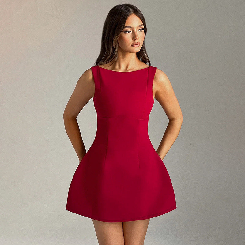 Damen Minikleid mit schickem Bootcut-Design und taillierter Silhouette Drune