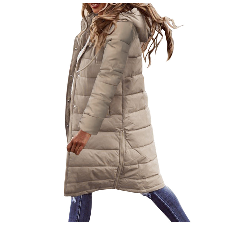 Damen Lange Steppjacke mit hohem Kragen und praktischen Taschen Drune