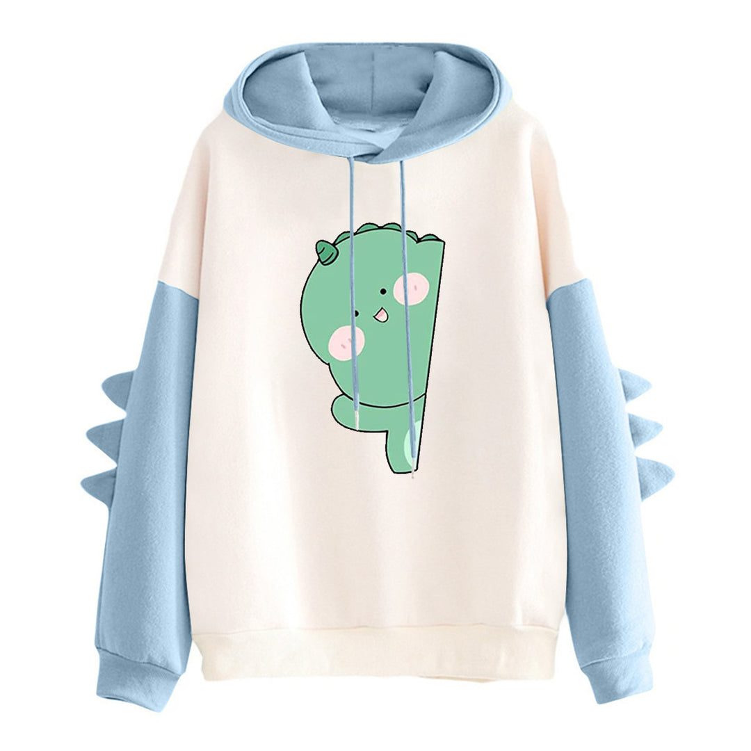 Damen Kapuzenpullover mit einzigartigem Dinosaurier-Motiv Drune