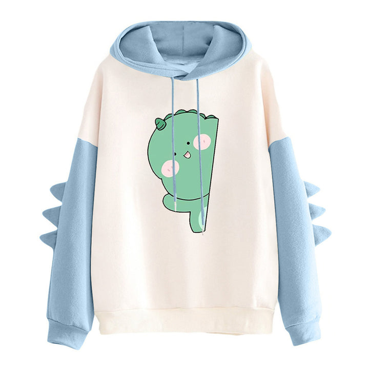 Damen Kapuzenpullover mit einzigartigem Dinosaurier-Motiv Drune