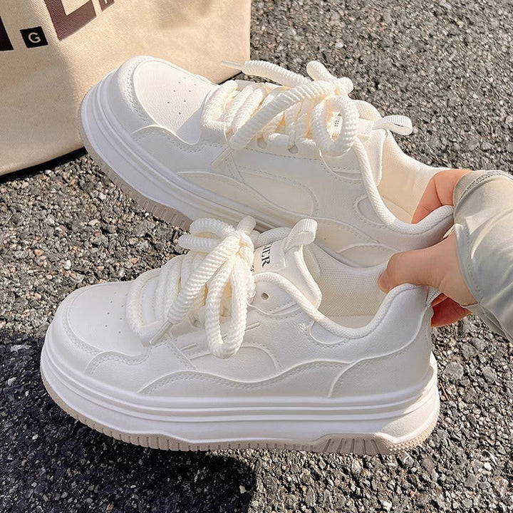 Damen Plattform Sneaker mit dicker Sohle und atmungsaktivem Obermaterial Drune