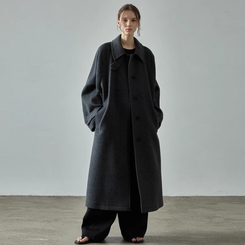 Damen Oversized Wollmantel Drune