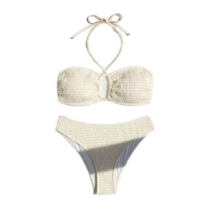 Damen Bandeau-Bikini mit hoch geschnittenem Slip und eleganten Bindebändern Drune