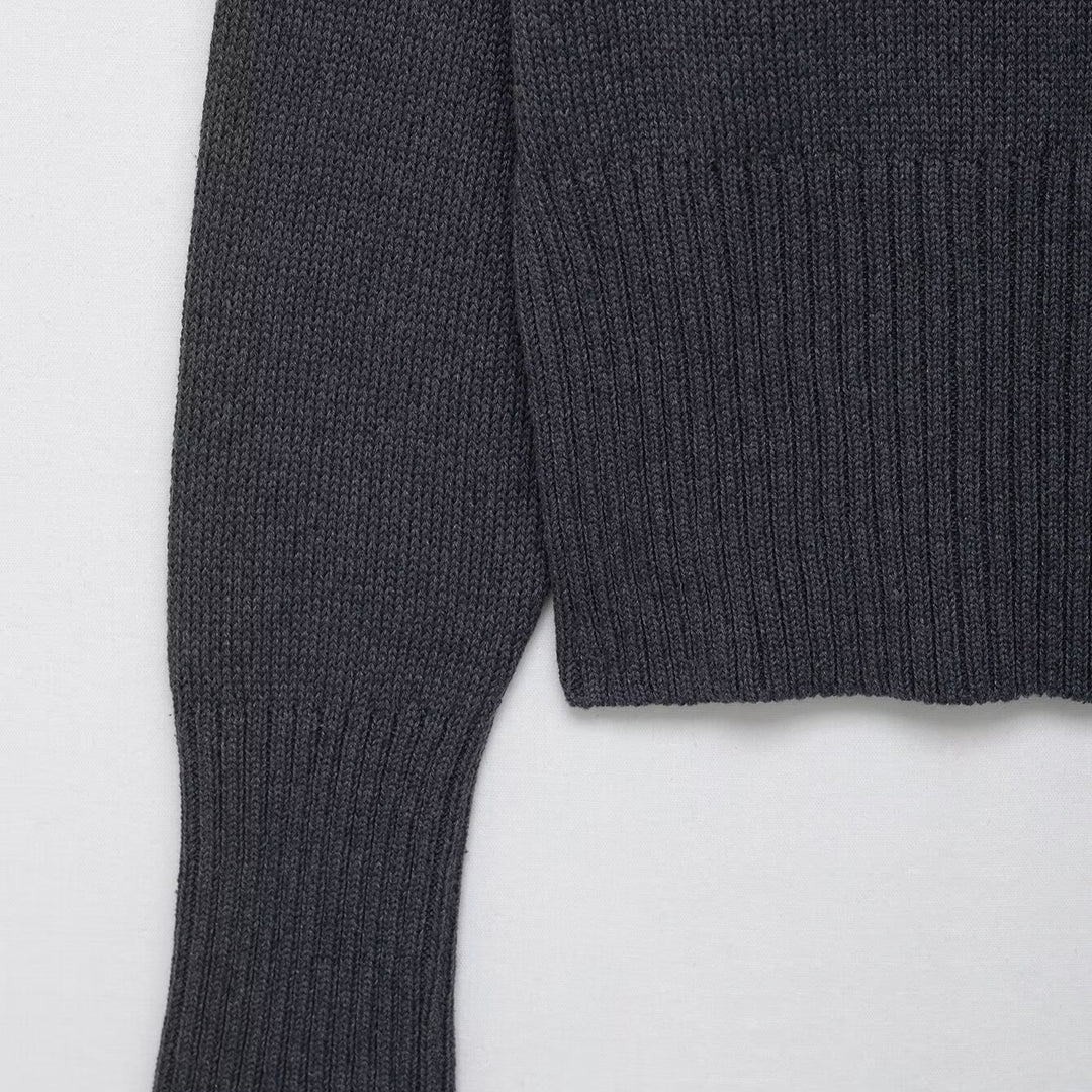 Damen lässiger Pullover mit schickem, weitem Ausschnitt Drune