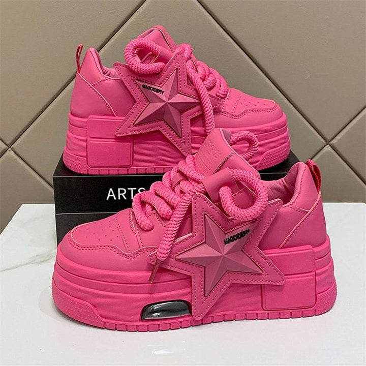Damen Plattform-Sneaker mit modischem Stern-Design und bequemer Dämpfung Drune