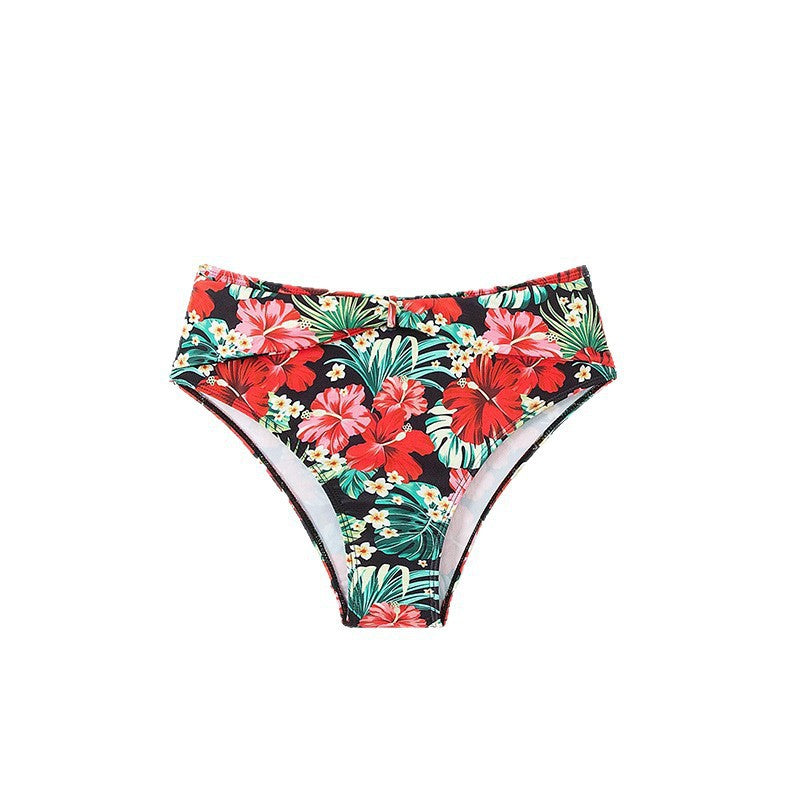 Damen Hoch tailliertes Bikini-Set mit floralem Design Drune