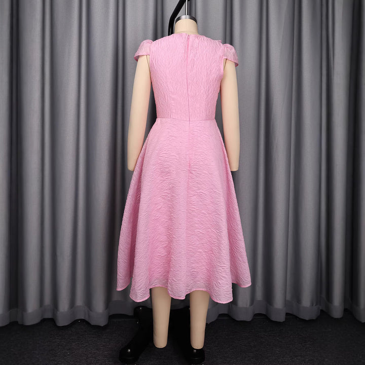 Damen Elegantes A-Linien Kleid mit floralem Design und voluminösem Oberteil Drune