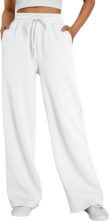 Damen nan weite Loungehose mit hohem Elastikbund, verstellbarem Kordelzug und fließender Palazzosilhouette Drune