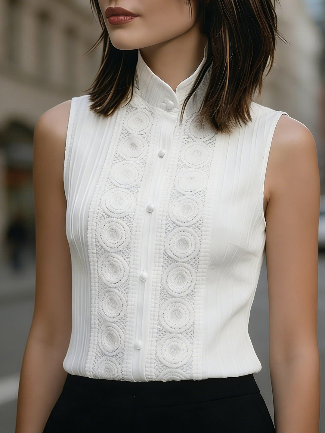 Damen elegante Bluse mit strukturiertem Design Drune