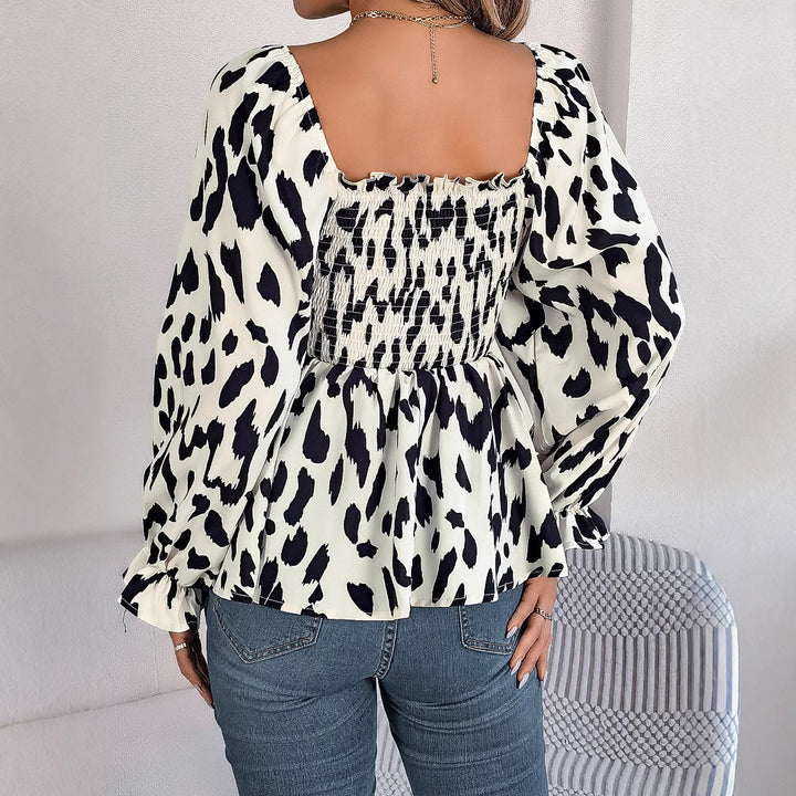 Damen Schnüpfbluse mit weitem Schnitt und modischem Animal-Print Drune