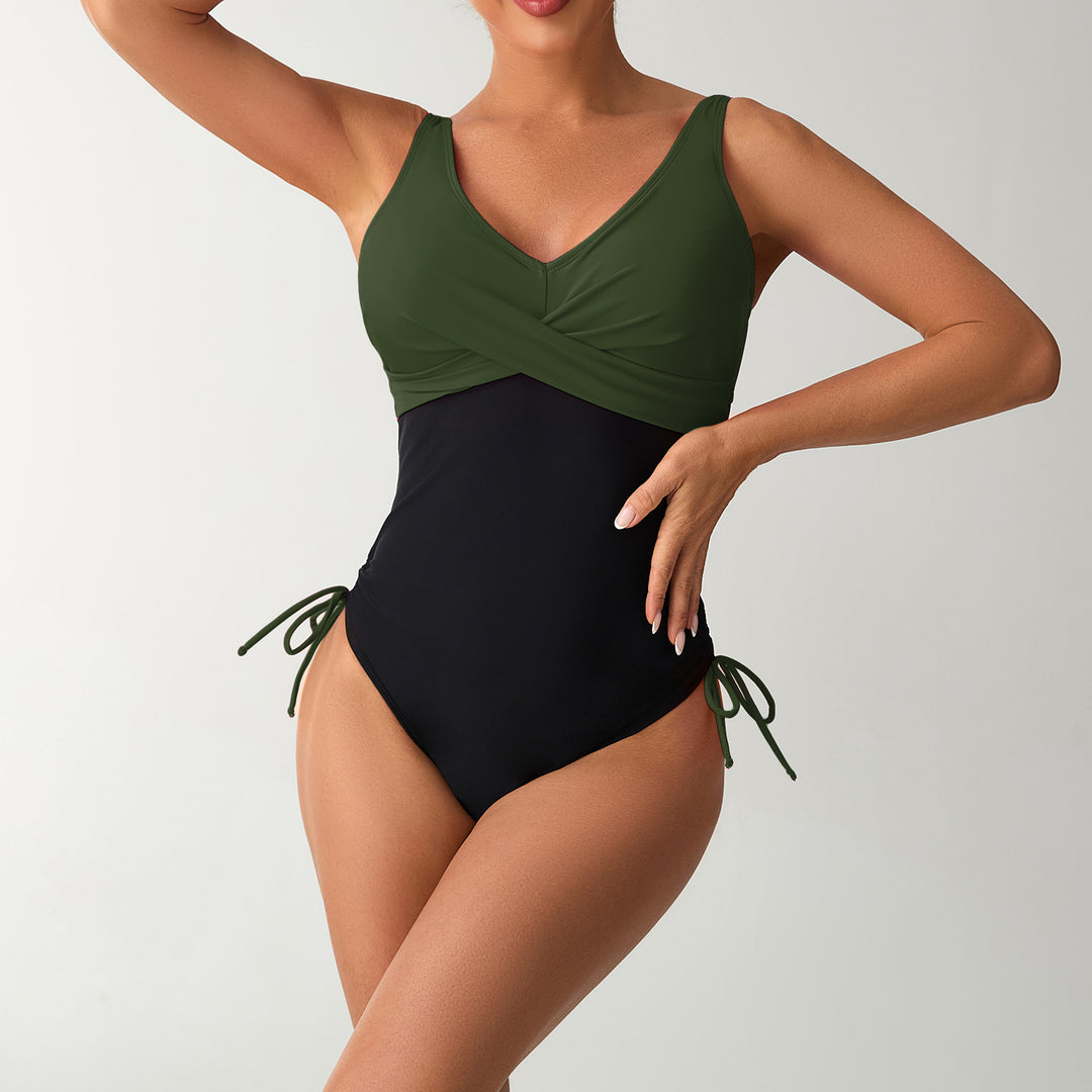 Damen Bequemer Schwimmanzug mit elegantem Wickeloberteil Drune