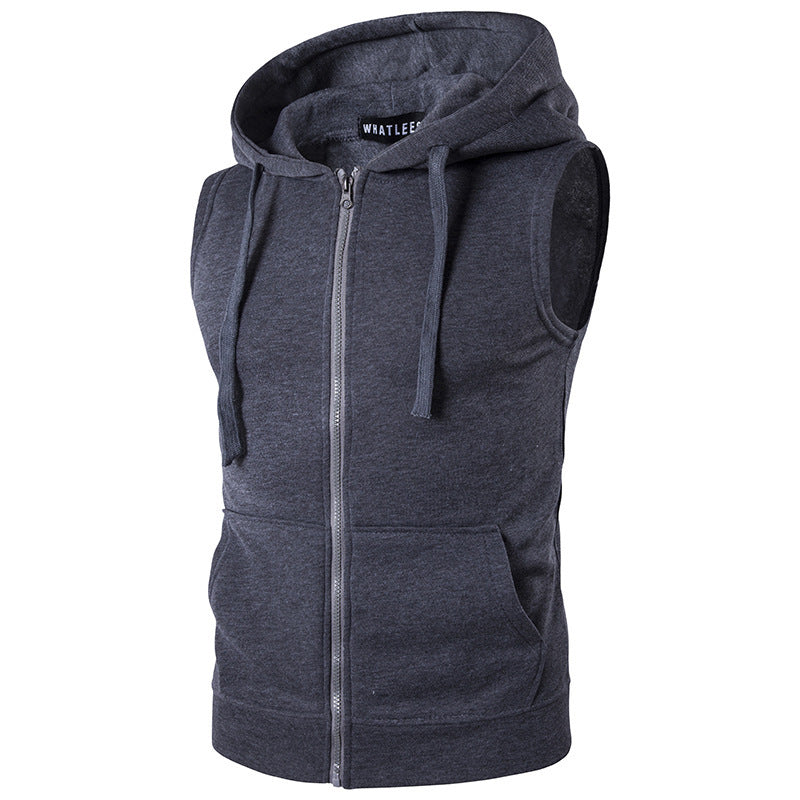 Herren Elegantes Ärmelloses Zip-Hoodie Drune