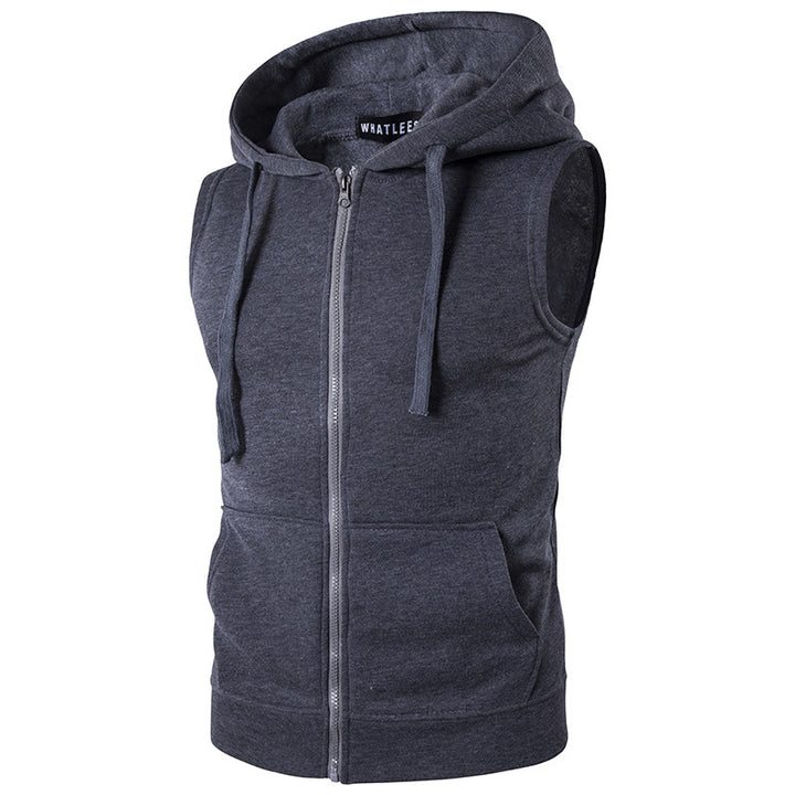 Herren Elegantes Ärmelloses Zip-Hoodie Drune