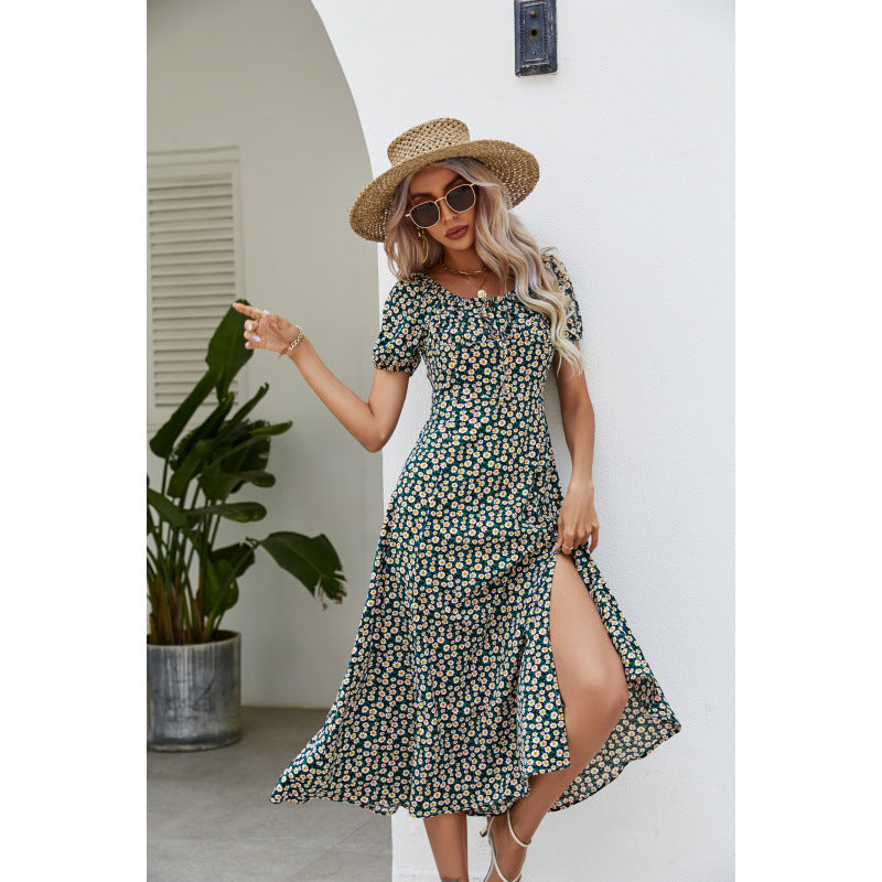 Damen Maxikleid mit floralem Design und schwingendem Saum Drune 1777047927