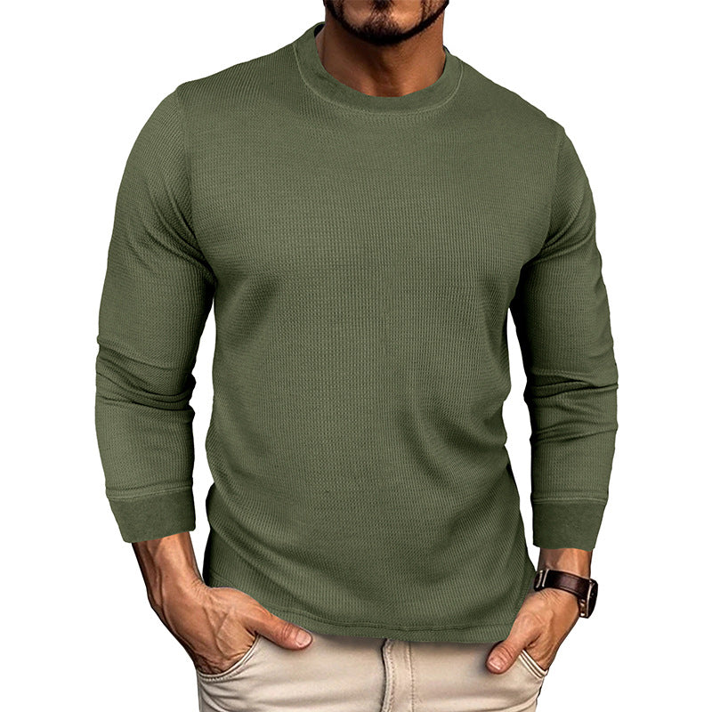 Herren Langarm-T-Shirt mit strukturiertem Design und bequemem Rundhalsausschnitt Drune