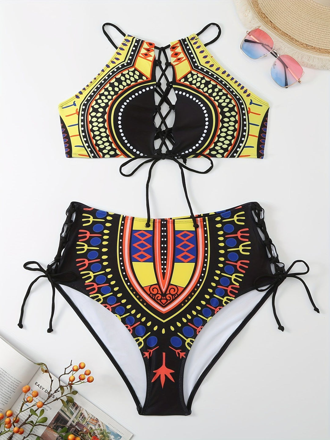 Damen Hochwertiger Bikini mit raffiniertem Schnürdesign Drune