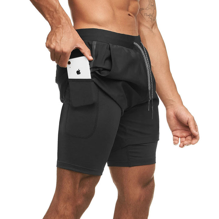 Damen Sportliche Flexibler Laufshorts mit Innenhose Drune