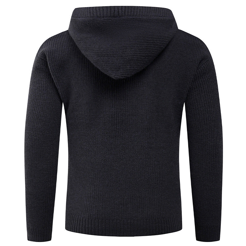 Herren Strickpullover mit hochabschließendem Kragen und Knopfdetails Drune