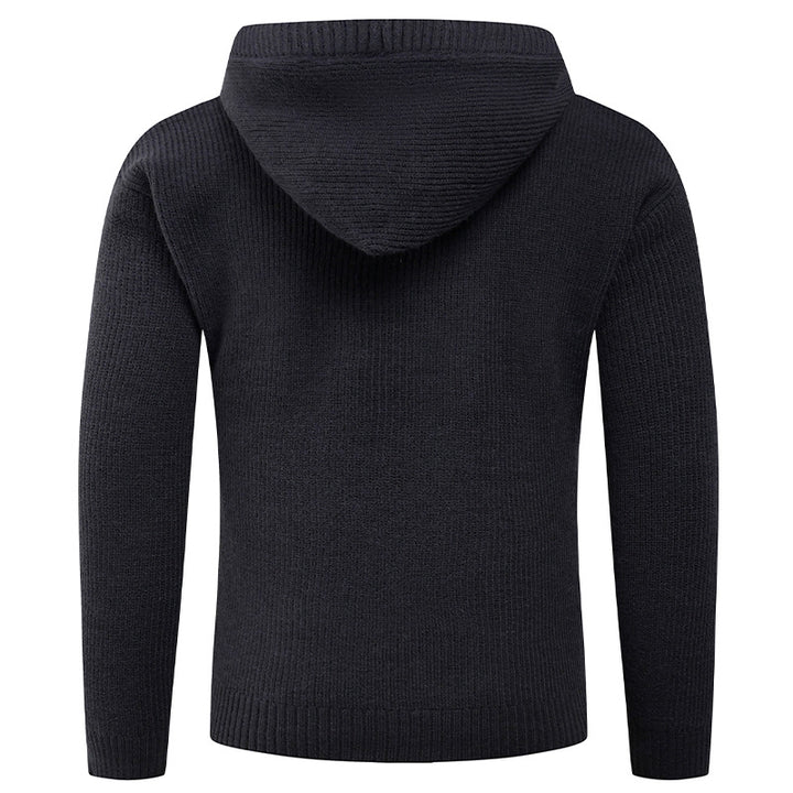 Herren Strickpullover mit hochabschließendem Kragen und Knopfdetails Drune