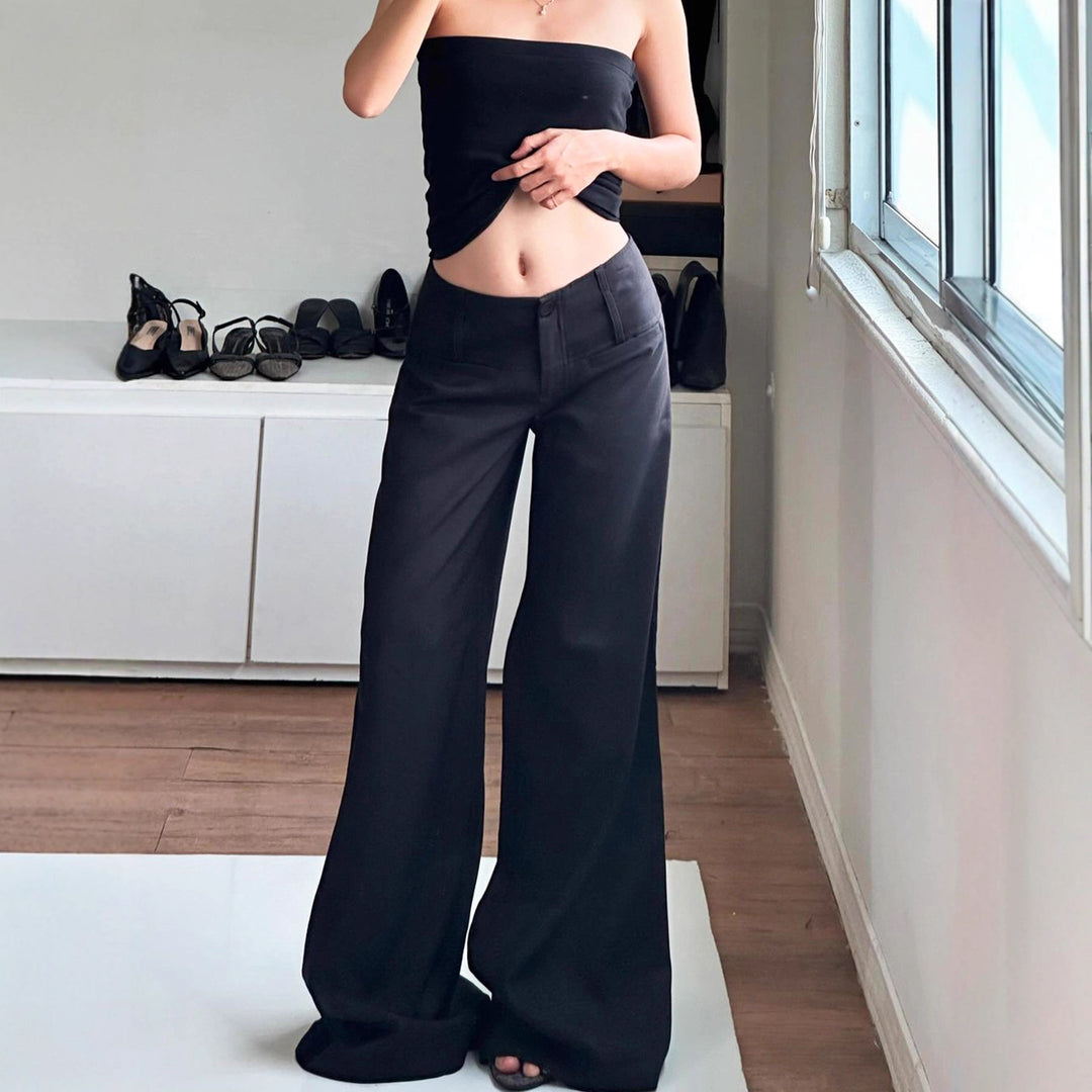 Damen Weite High-Waist-Hose Drune