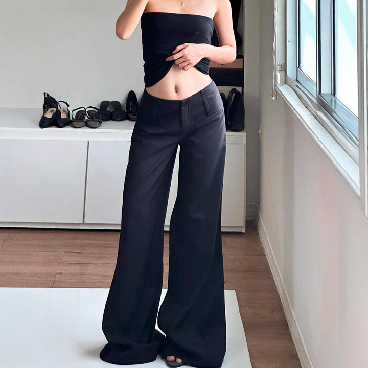 Damen Weite High-Waist-Hose Drune