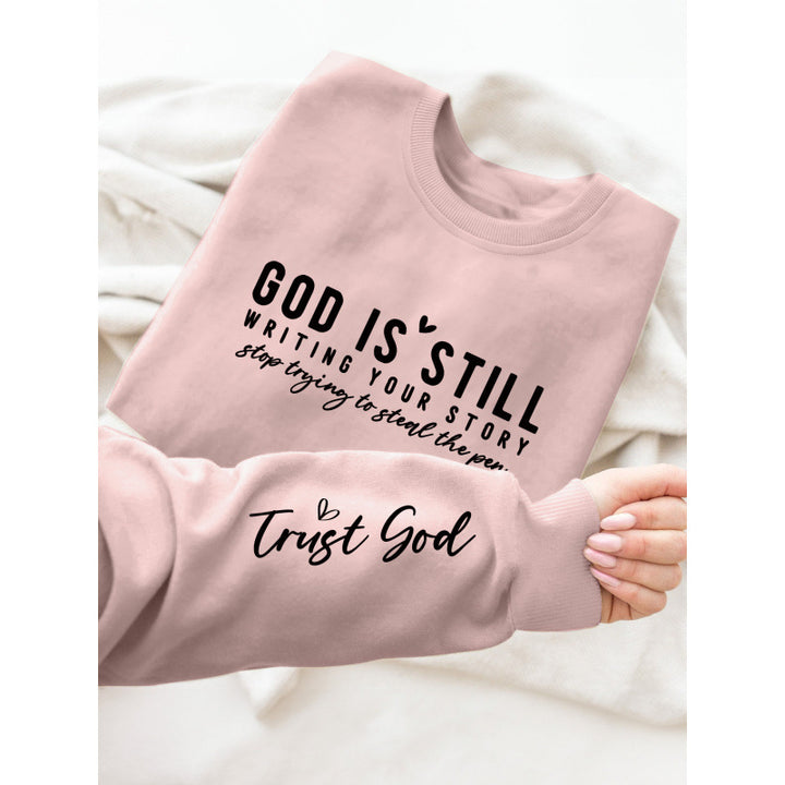 Damen Pullover mit inspirierendem Aufdruck und lässigem Schnitt Drune