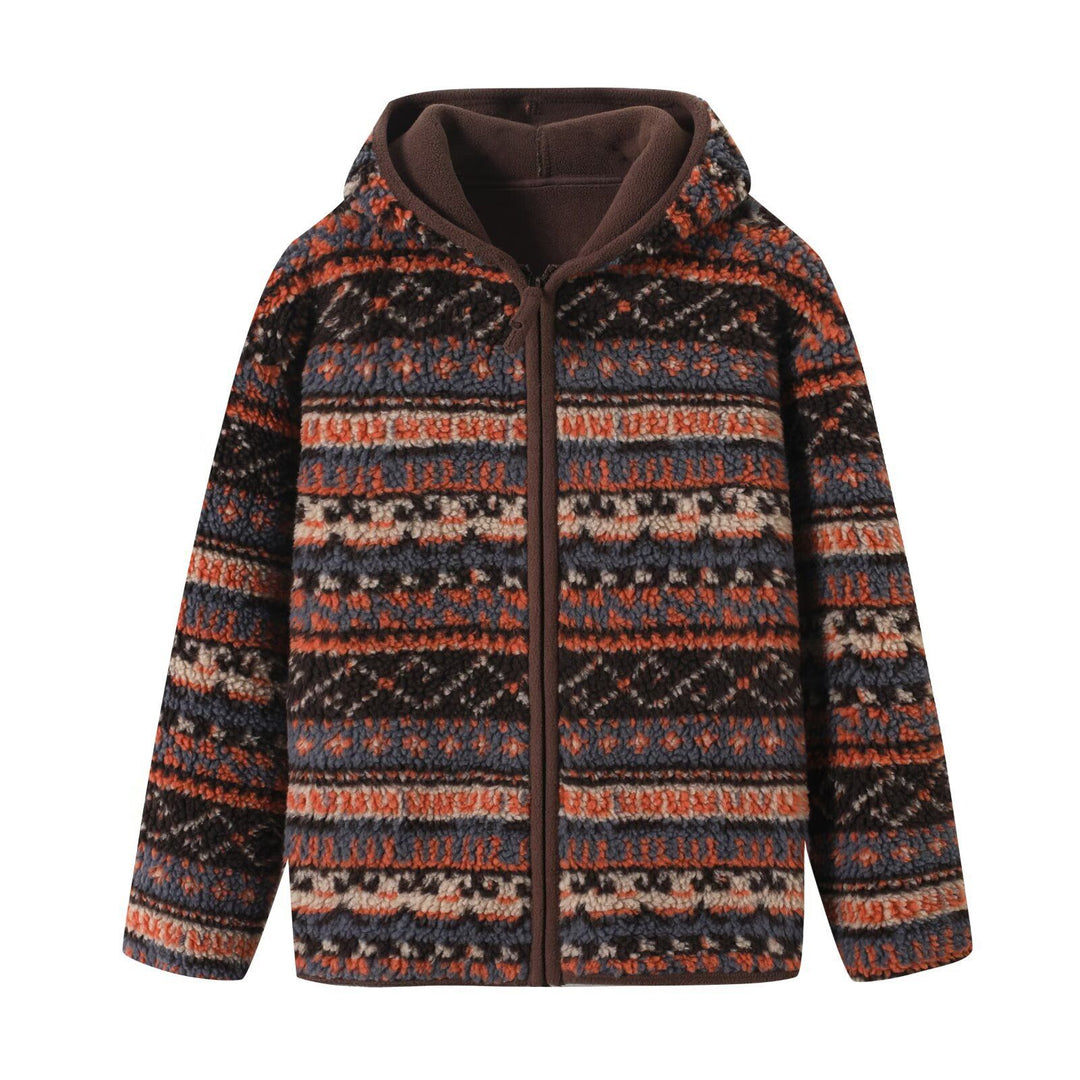 Damen Gemütliche Fleecejacke mit modischem Muster Drune