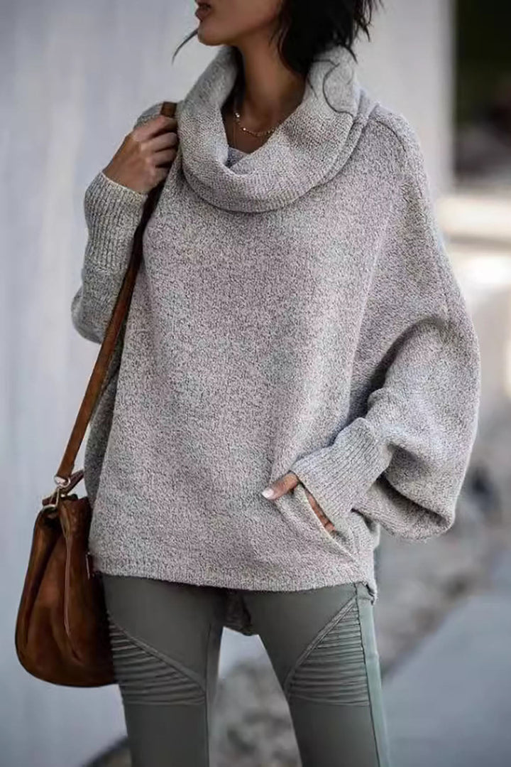 Drune Unifarbene Laterne lockerer langärmeliger Pullover Sweatshirt