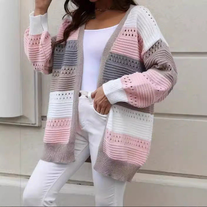 Damen modische Strickjacke mit einzigartigem Muster und lässigem Schnitt Drune