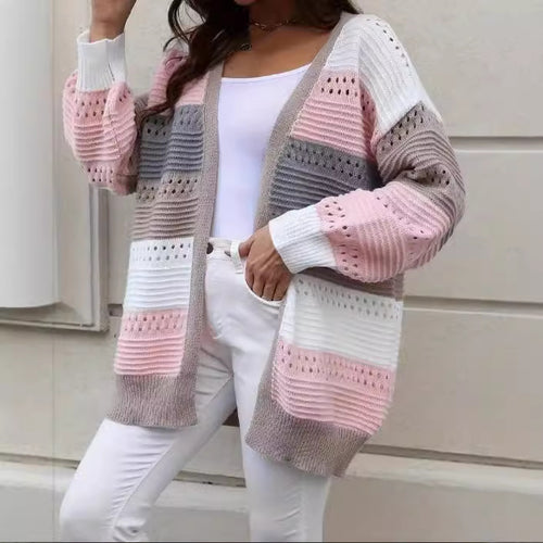Damen modische Strickjacke mit einzigartigem Muster und lässigem Schnitt Drune