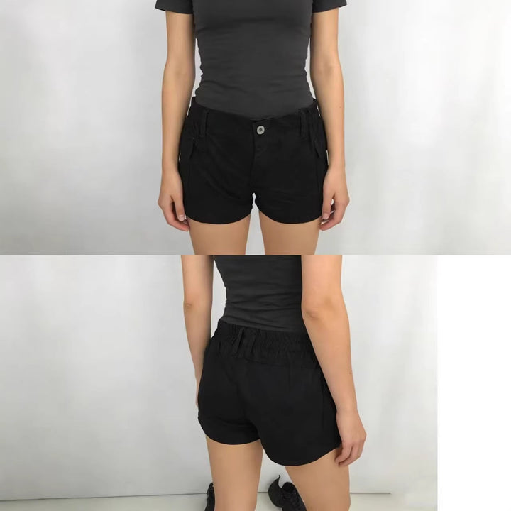 Damen Cargo-Shorts mit funktionalen Seitentaschen und elastischem Bund Drune