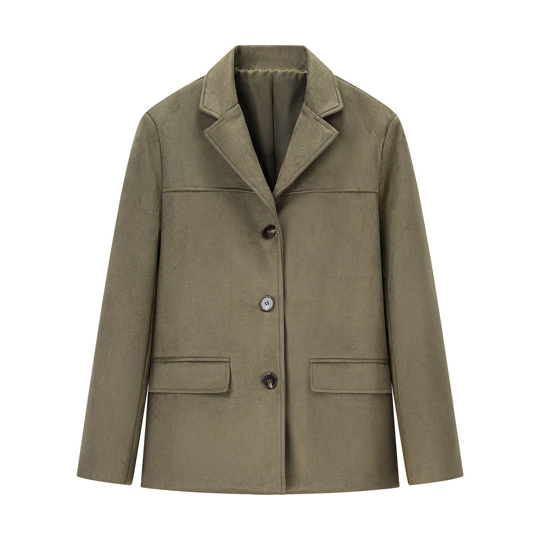 Damen modischer Wollblazer mit Taschen und hochwertiger Verarbeitung Drune