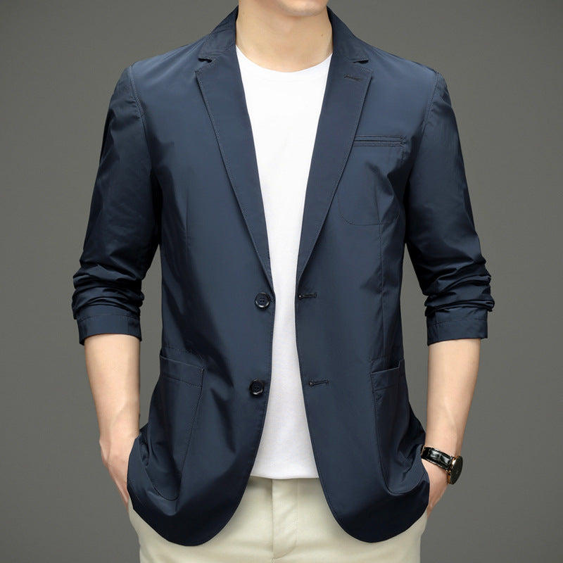 Herren modische Sommerblazerjacke aus leichtem, atmungsaktivem Gewebe Drune