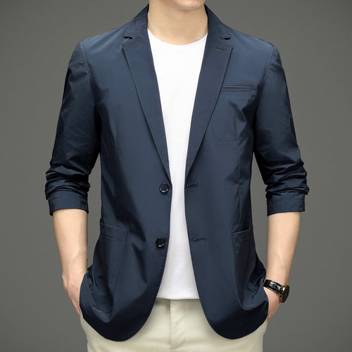 Herren modische Sommerblazerjacke aus leichtem, atmungsaktivem Gewebe Drune