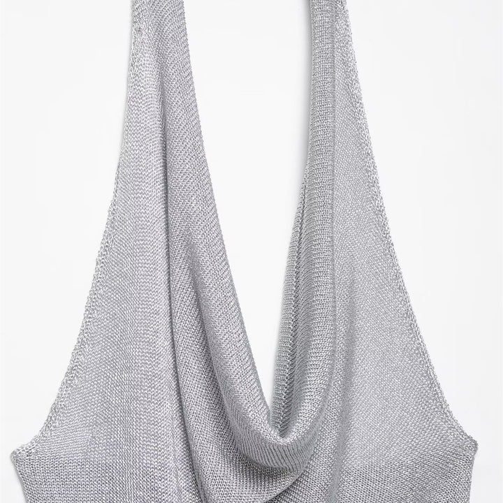 Damen Haltertop mit elegantem Wasserfallausschnitt und figurumspielendem Schnitt Drune