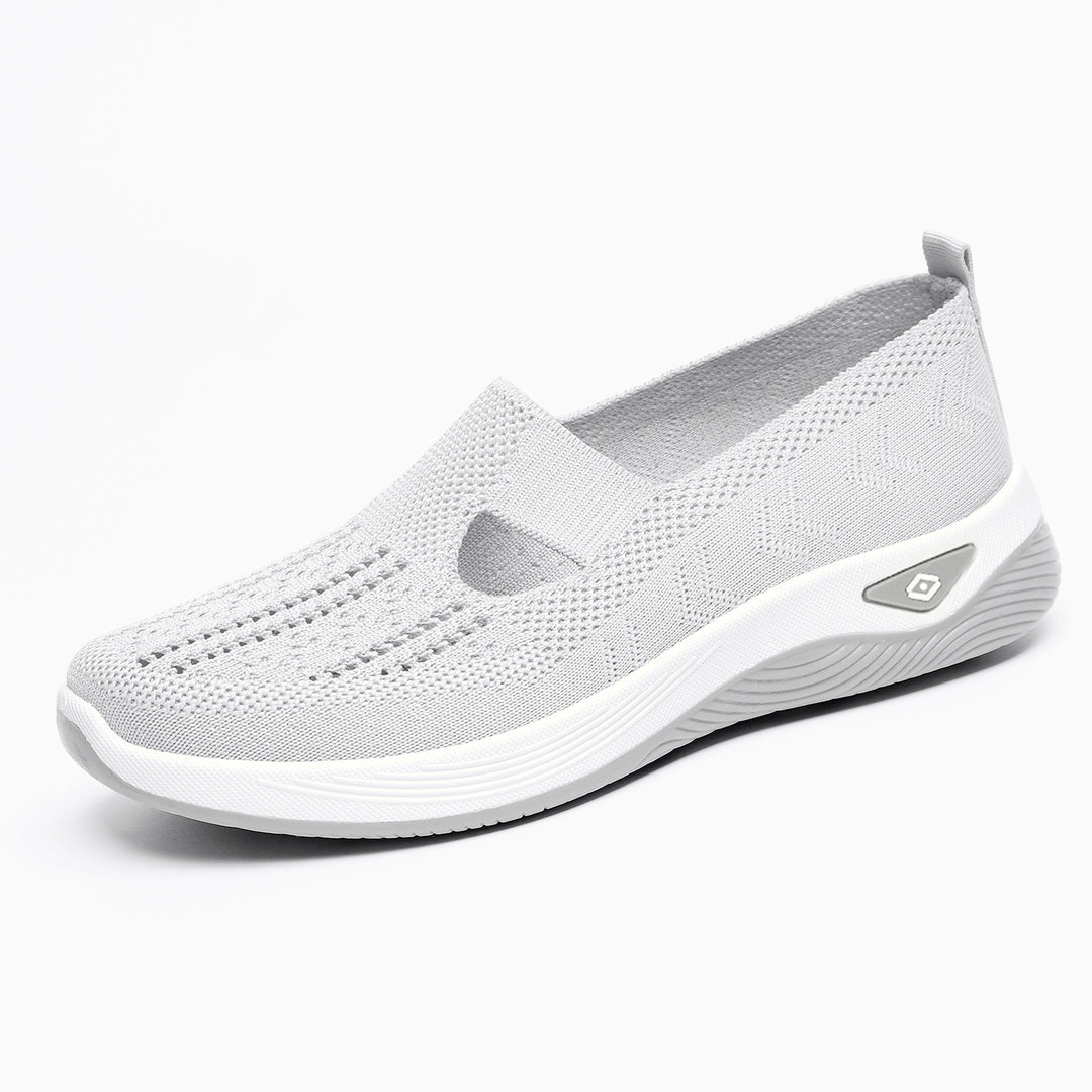 Damen nan leichte atmungsaktive Slip-On Sneaker mit elastischem Strickoberteil und orthopädischer Komfortsohle Drune