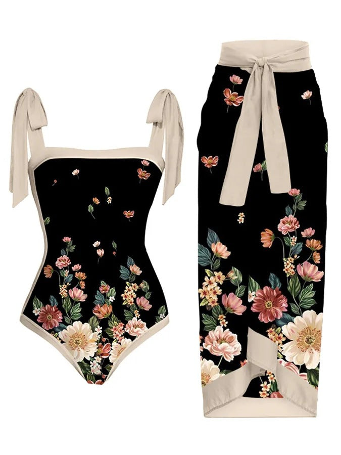 Damen Bademode-Set mit stilvollem Wickelrock Drune