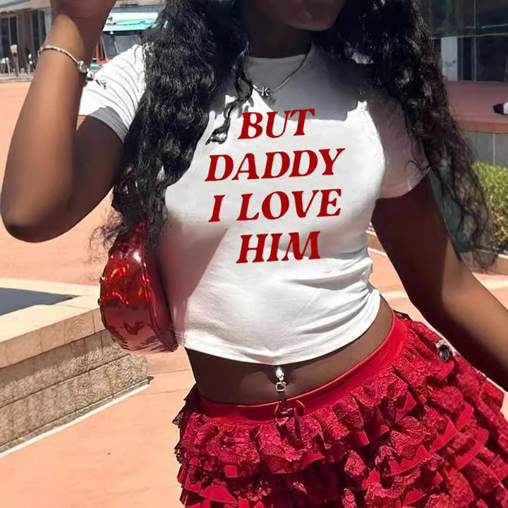 Damen Crop-Top mit auffälligem Schriftzug Drune