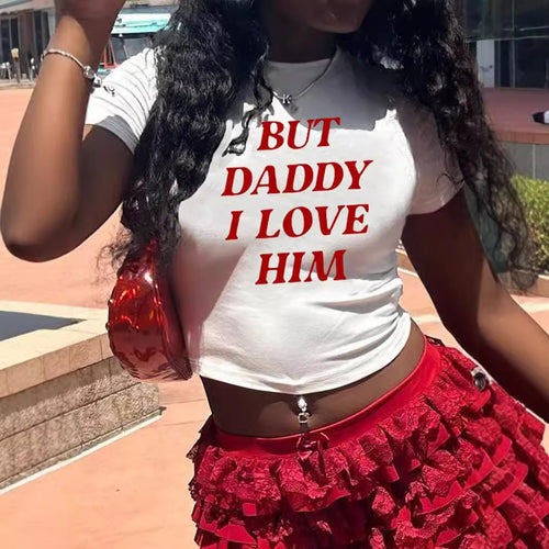 Damen Crop-Top mit auffälligem Schriftzug Drune