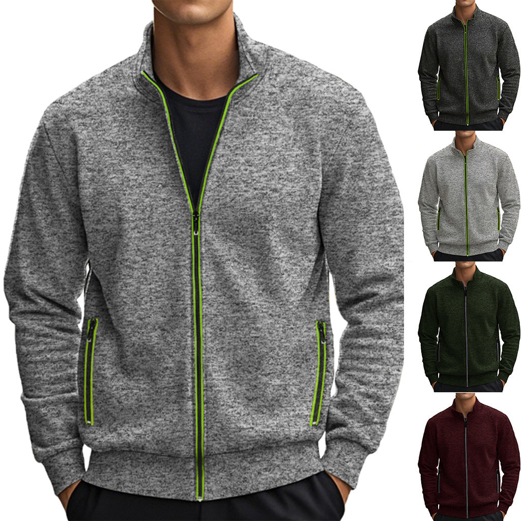 Herren Freizeitjacke mit hohen Kragen und reflektierenden Reißverschlussdetails Drune