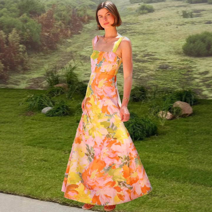 Damen Maxikleid mit floralen Mustern Drune