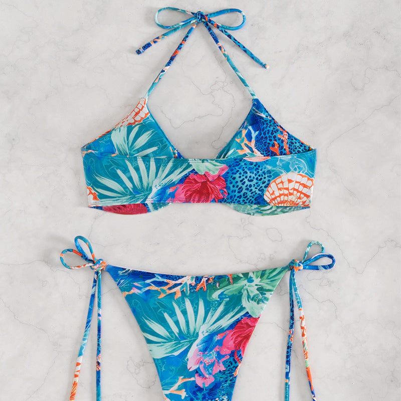 Damen Triangel-Bikini mit dekorativen Muschel-Details Drune