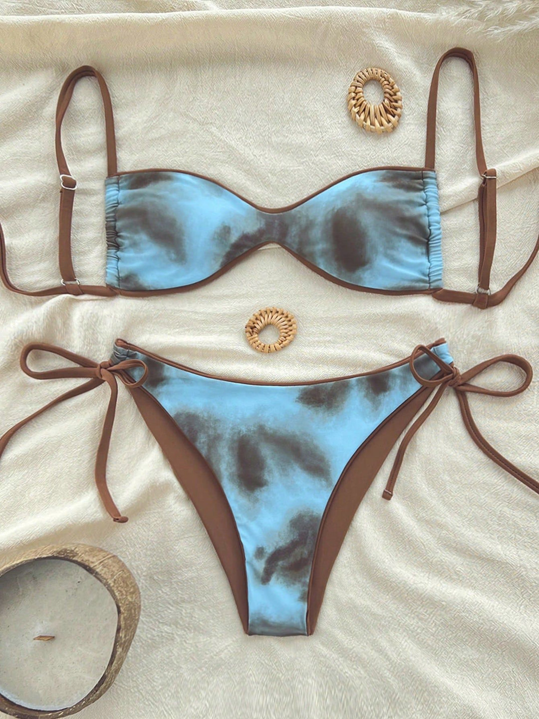 Damen Push-Up Bikini mit elegantem Animal-Print und verstellbaren Trägern Drune